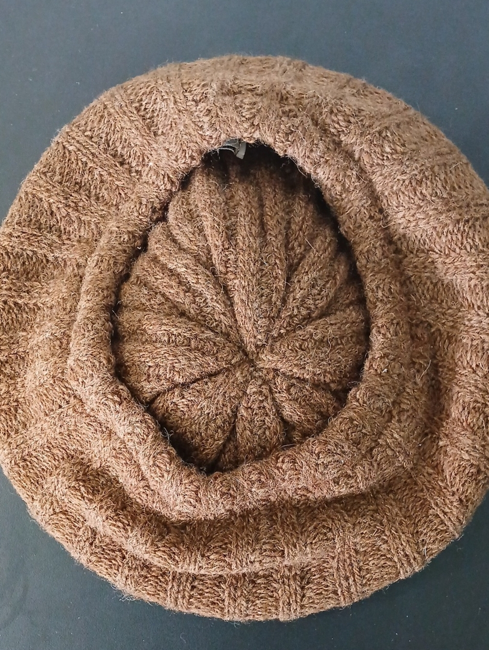 Vintage Shetland Wool Brown Beret Hat - Picture 3 of 7